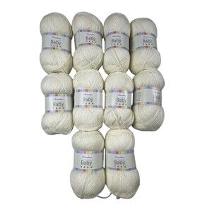 Herrschners Baby Yarn 2-ply, Eggshell, lot of 10 Full (220 yds each)